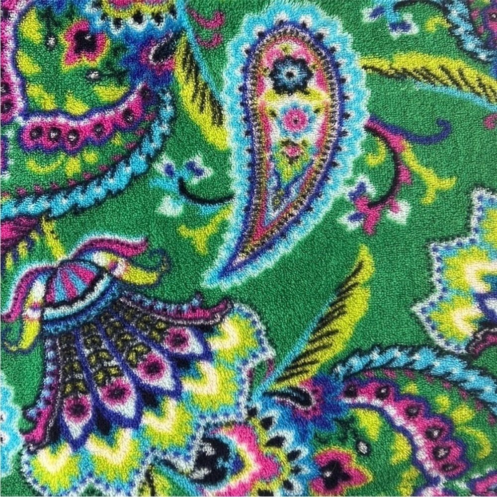 Vera Bradley Emerald Paisley Fleece Hooded Bath Robe Green S/M - Picture 2 of 9